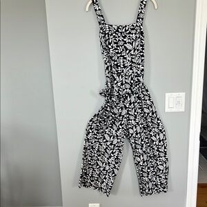 Floral Dark Navy and White Jumpsuit